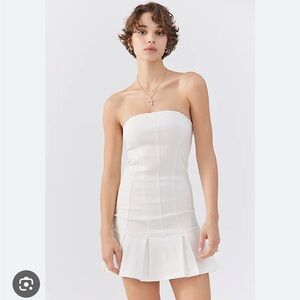 Urban Outfitters White Strapless Mini Dress